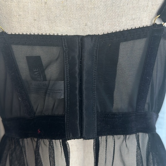 💗 Adore Me sexy black bodice sheer chemise 38D NWOT supportive nightgown - Picture 8 of 12